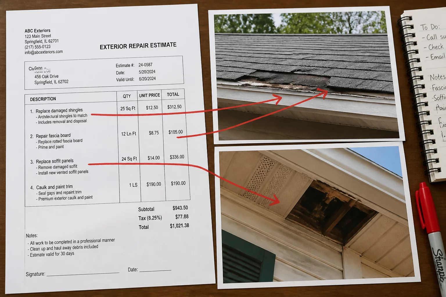 The Photo Shows Damage, but Not the Repair Extent